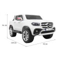 Mercedes Benz třída X dětská bílá dálkově napájená 4x4 MP4 kufr LED EVA