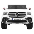 Mercedes Benz třída X dětská bílá dálkově napájená 4x4 MP4 kufr LED EVA