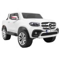 Mercedes Benz třída X dětská bílá dálkově napájená 4x4 MP4 kufr LED EVA