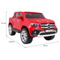 Dětský lak Mercedes Benz třídy X červený dálkový ovladač 4x4 MP4 kufr EVA