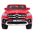 Dětský lak Mercedes Benz třídy X červený dálkový ovladač 4x4 MP4 kufr EVA