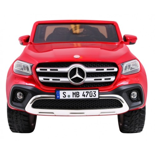 Dětský lak Mercedes Benz třídy X červený dálkový ovladač 4x4 MP4 kufr EVA