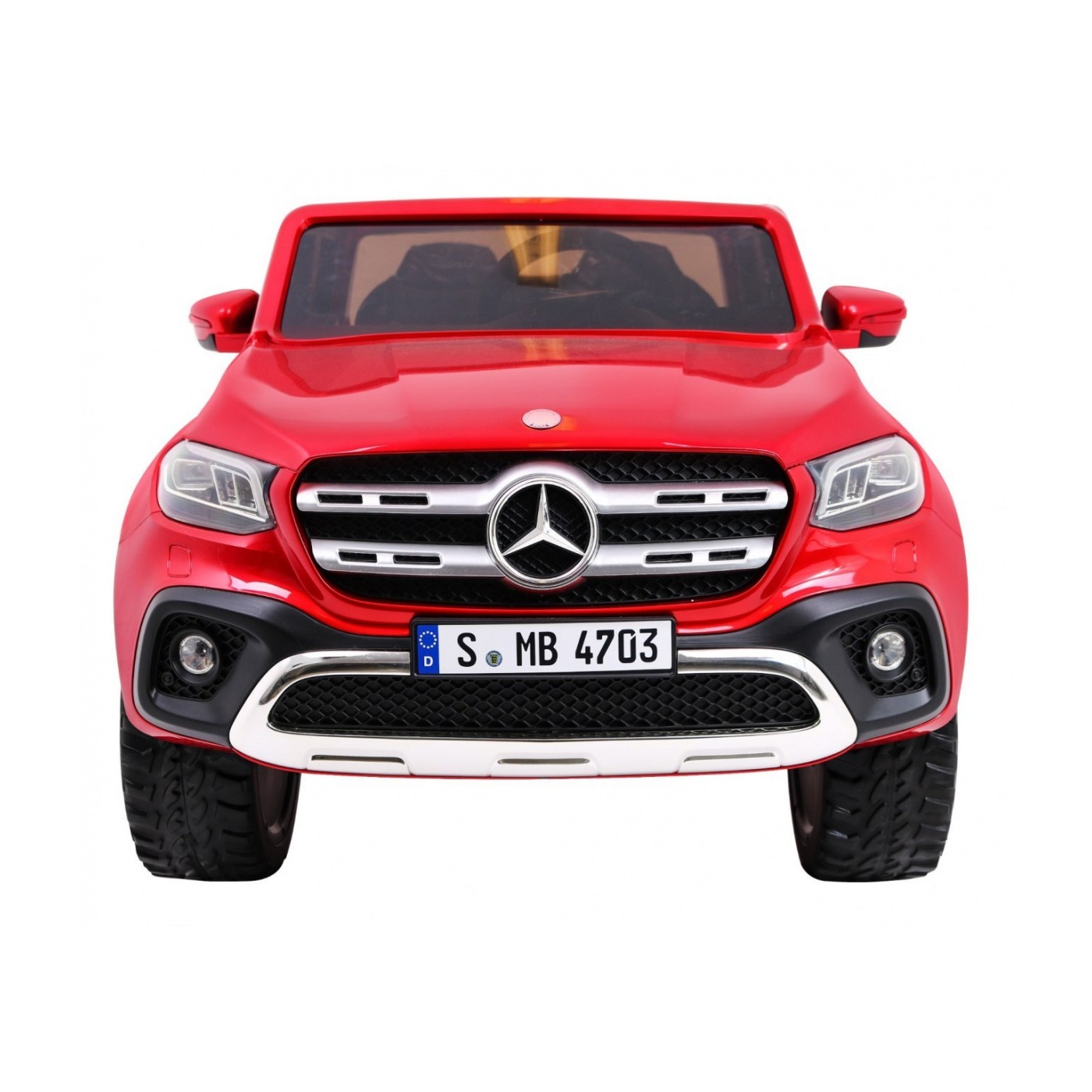 Dětský lak Mercedes Benz třídy X červený dálkový ovladač 4x4 MP4 kufr EVA