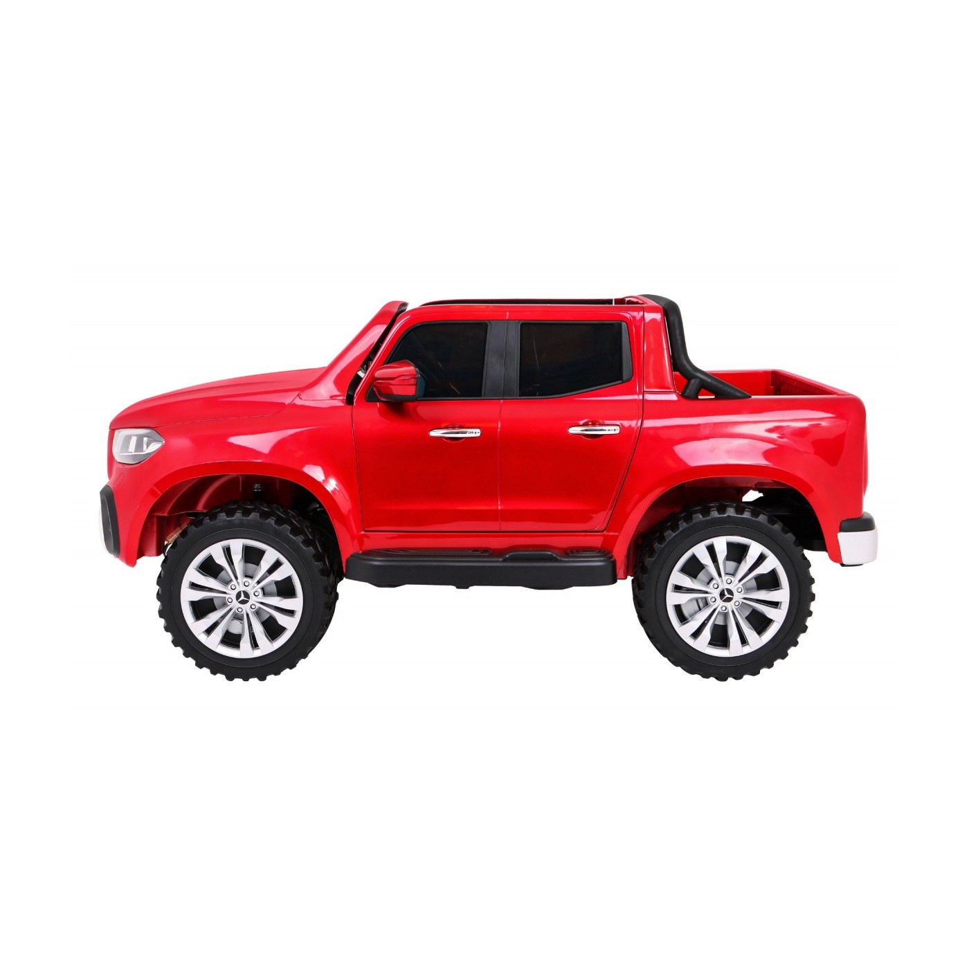 Dětský lak Mercedes Benz třídy X červený dálkový ovladač 4x4 MP4 kufr EVA