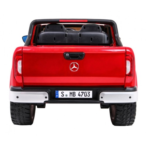 Dětský lak Mercedes Benz třídy X červený dálkový ovladač 4x4 MP4 kufr EVA