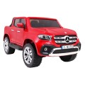 Dětský lak Mercedes Benz třídy X červený dálkový ovladač 4x4 MP4 kufr EVA