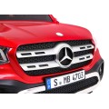 Dětský lak Mercedes Benz třídy X červený dálkový ovladač 4x4 MP4 kufr EVA