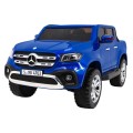 Dětský lak Mercedes Benz třídy X modrý dálkový ovladač 4x4 MP4 kufr EVA