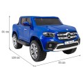 Dětský lak Mercedes Benz třídy X modrý dálkový ovladač 4x4 MP4 kufr EVA