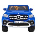 Dětský lak Mercedes Benz třídy X modrý dálkový ovladač 4x4 MP4 kufr EVA