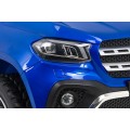 Dětský lak Mercedes Benz třídy X modrý dálkový ovladač 4x4 MP4 kufr EVA