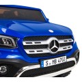 Dětský lak Mercedes Benz třídy X modrý dálkový ovladač 4x4 MP4 kufr EVA