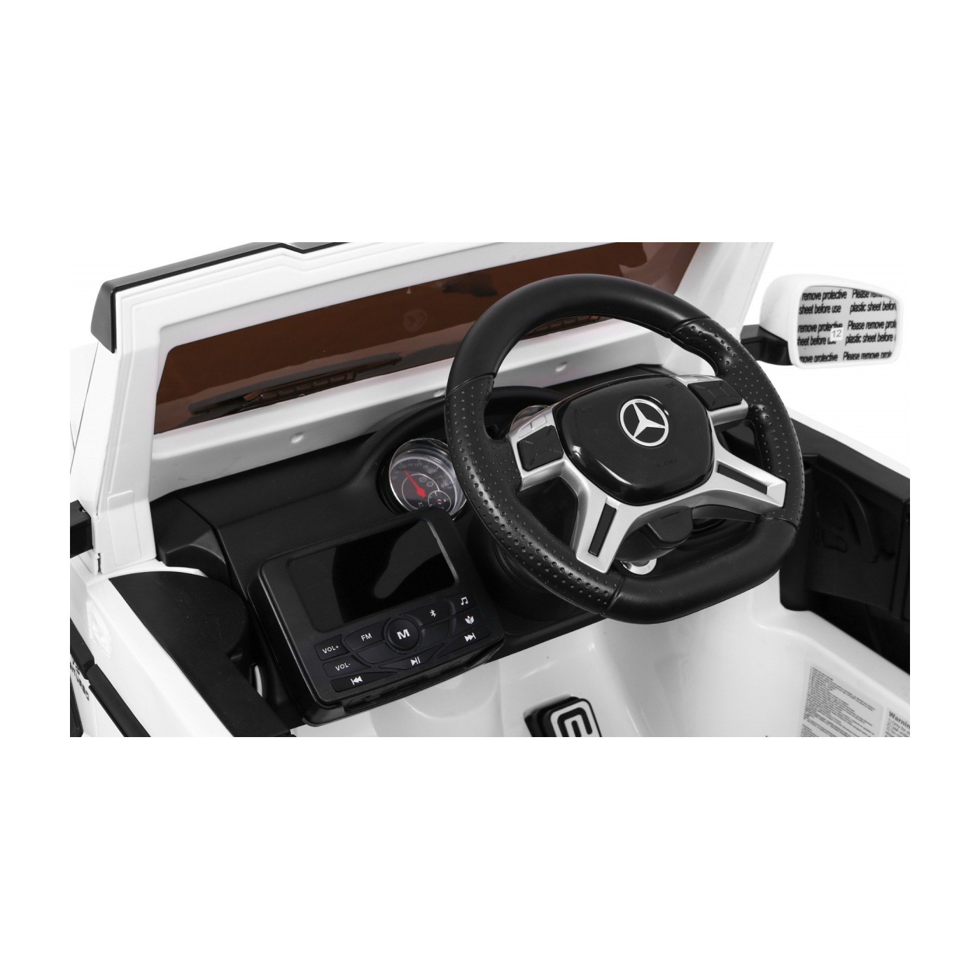 Auto Mercedes G63 6x6 Dětská bílá + 2 plynové pedály Nastavení sedadla LED Audio Kufr Rodičovský kufr