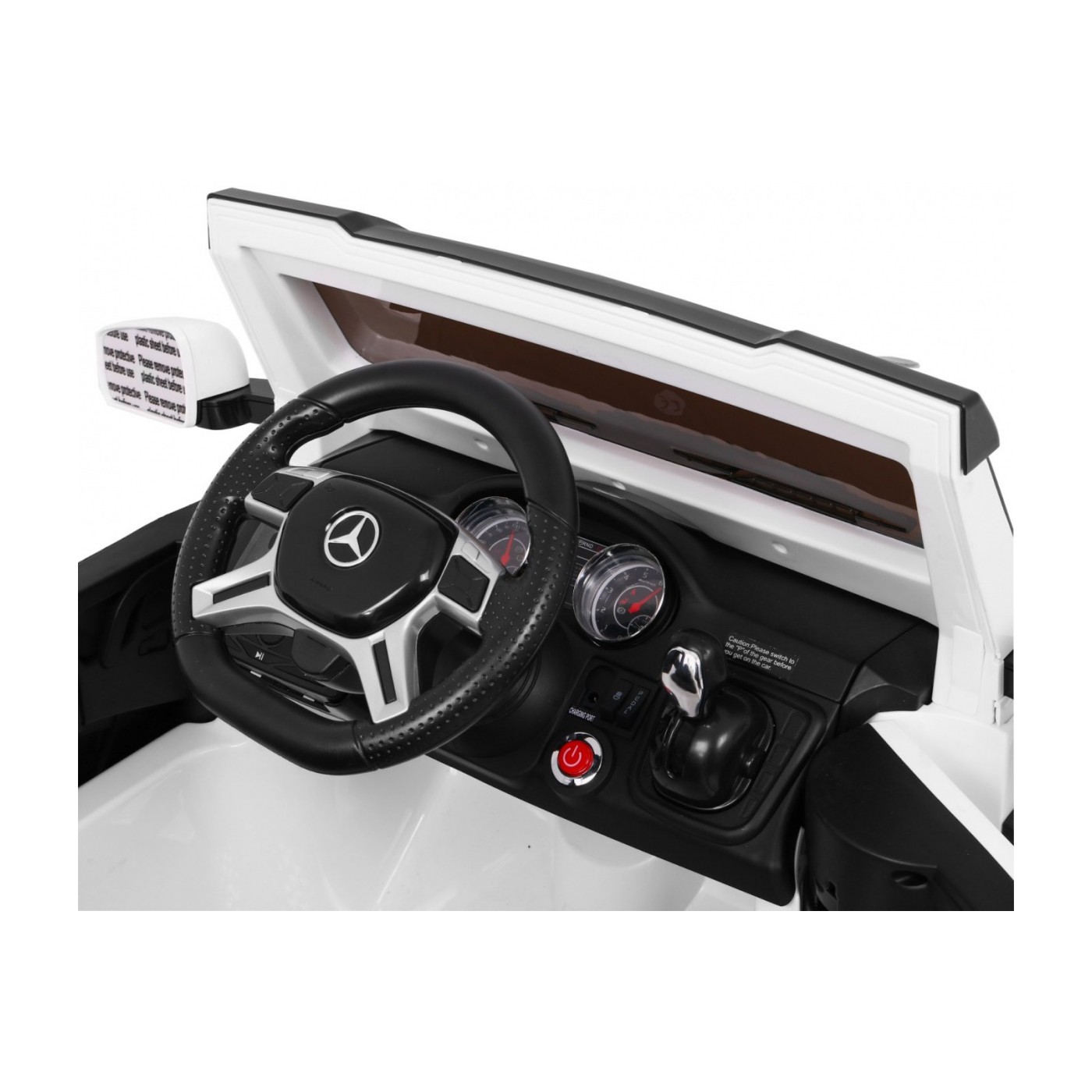 Auto Mercedes G63 6x6 Dětská bílá + 2 plynové pedály Nastavení sedadla LED Audio Kufr Rodičovský kufr