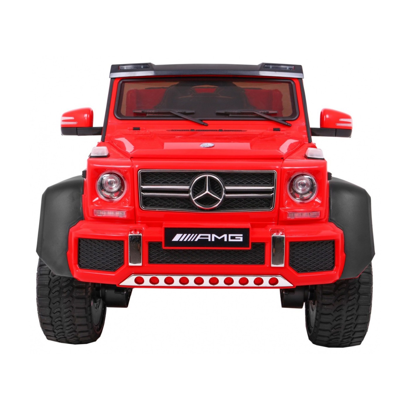 Auto Mercedes G63 6x6 Dětské červené + 2 plynové pedály Nastavení sedadla LED Audio Kufr Rodičovský kufr