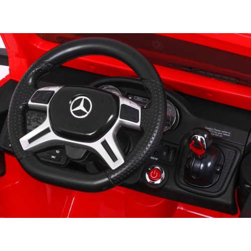 Auto Mercedes G63 6x6 Dětské červené + 2 plynové pedály Nastavení sedadla LED Audio Kufr Rodičovský kufr