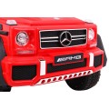 Auto Mercedes G63 6x6 Dětské červené + 2 plynové pedály Nastavení sedadla LED Audio Kufr Rodičovský kufr