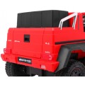 Auto Mercedes G63 6x6 Dětské červené + 2 plynové pedály Nastavení sedadla LED Audio Kufr Rodičovský kufr
