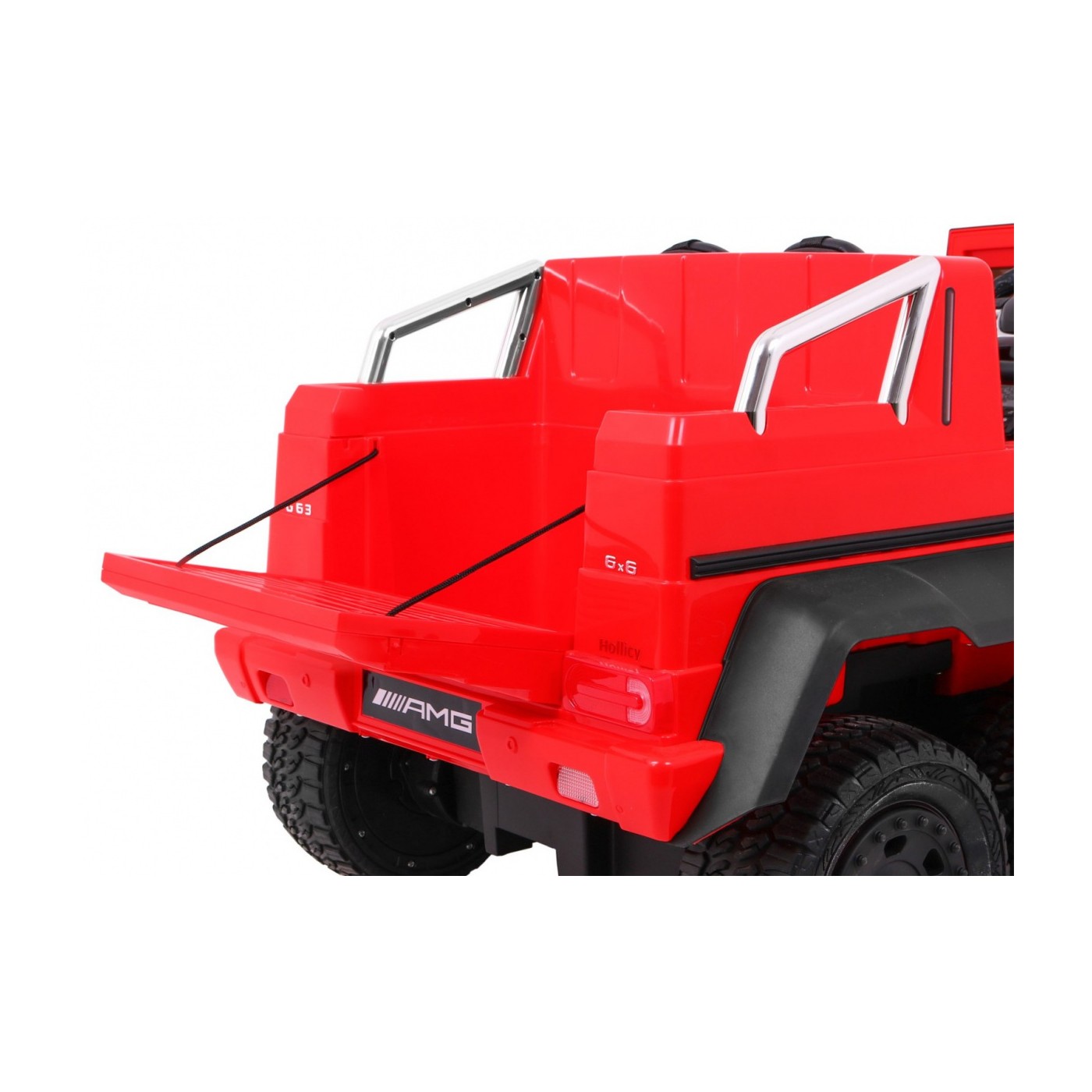 Auto Mercedes G63 6x6 Dětské červené + 2 plynové pedály Nastavení sedadla LED Audio Kufr Rodičovský kufr