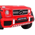 Auto Mercedes G63 6x6 MP4 Kids červená + 2 plynové pedály + nastavení sedadla + MP4 + LED + kufr + nadřazený kufr