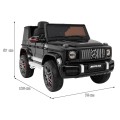 Dětský lak Mercedes AMG G63 černý + dálkové ovládání + MP3 LED + pomalý start + EVA + pásy