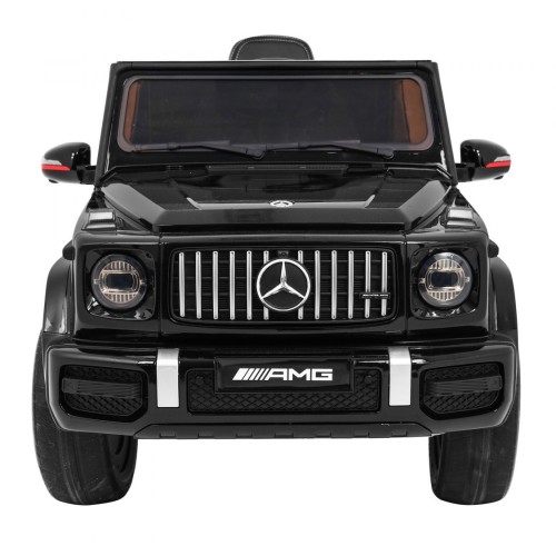 Dětský lak Mercedes AMG G63 černý + dálkové ovládání + MP3 LED + pomalý start + EVA + pásy