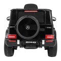 Dětský lak Mercedes AMG G63 černý + dálkové ovládání + MP3 LED + pomalý start + EVA + pásy