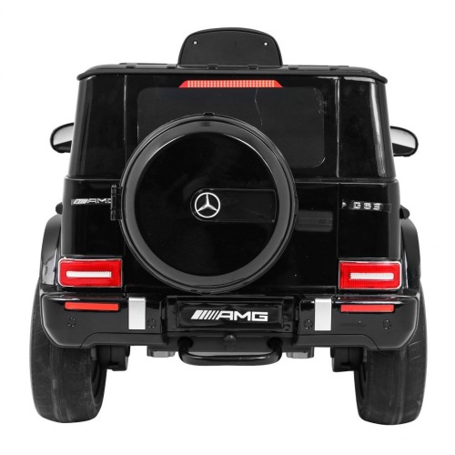 Dětský lak Mercedes AMG G63 černý + dálkové ovládání + MP3 LED + pomalý start + EVA + pásy