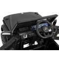 Dětský lak Mercedes AMG G63 černý + dálkové ovládání + MP3 LED + pomalý start + EVA + pásy