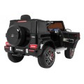 Dětský lak Mercedes AMG G63 černý + dálkové ovládání + MP3 LED + pomalý start + EVA + pásy