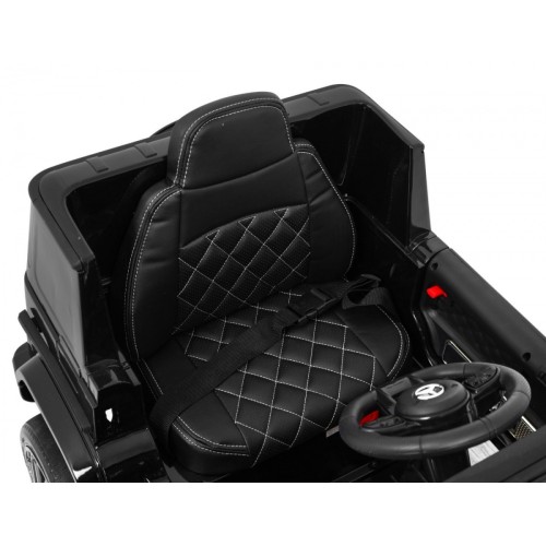 Dětský lak Mercedes AMG G63 černý + dálkové ovládání + MP3 LED + pomalý start + EVA + pásy