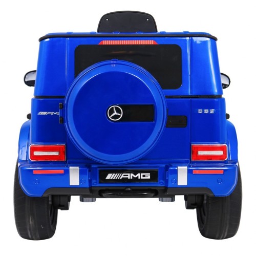 Dětský lak Mercedes AMG G63 modrý + dálkové ovládání + MP3 LED + pomalý start + EVA + pásy