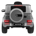 Dětský lak Mercedes AMG G63 stříbrný + dálkové ovládání + MP3 LED + pomalý start + EVA + řemeny