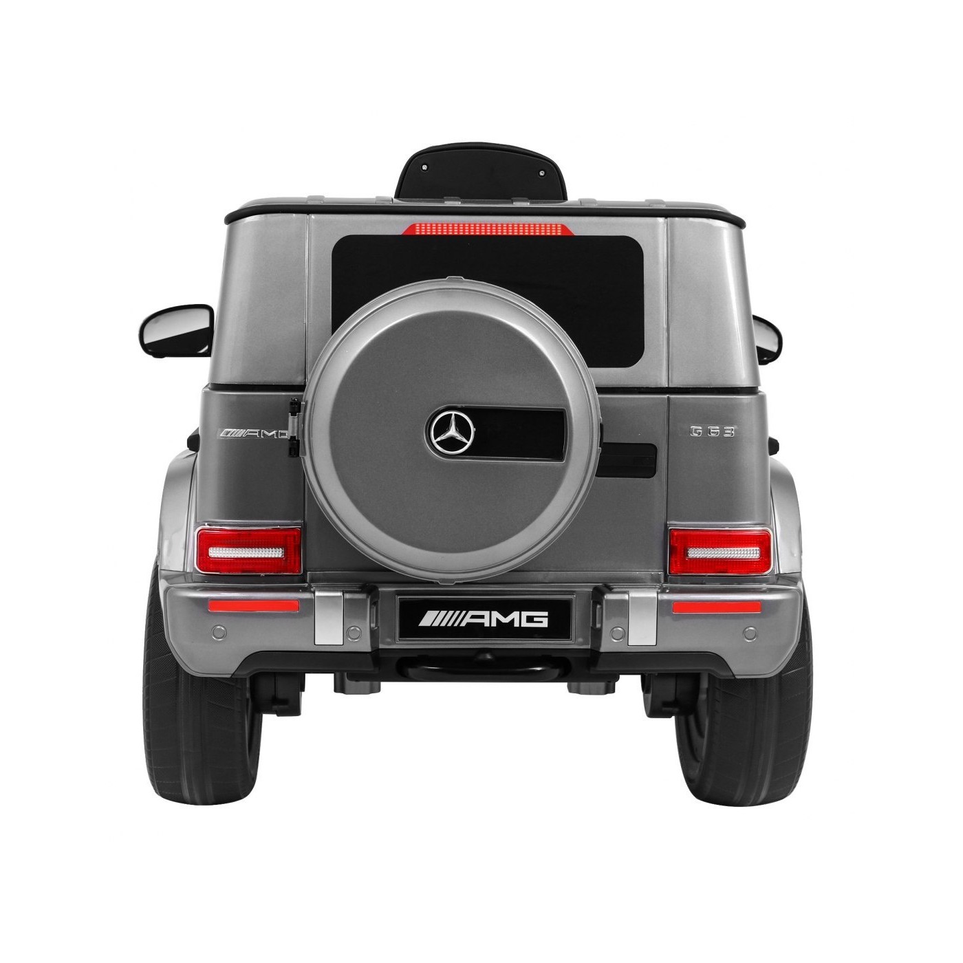 Dětský lak Mercedes AMG G63 stříbrný + dálkové ovládání + MP3 LED + pomalý start + EVA + řemeny