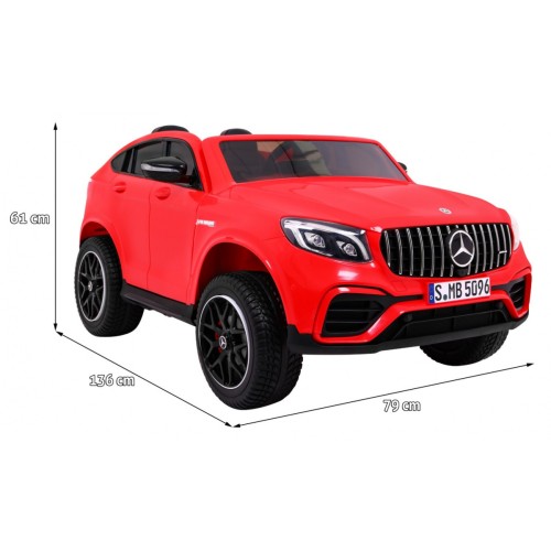 Auto Mercedes GLC 63S Kids červená 4x4 Drive MP4 LED Eco kůže pomalý start EVA