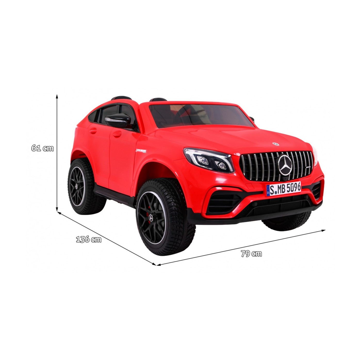 Auto Mercedes GLC 63S Kids červená 4x4 Drive MP4 LED Eco kůže pomalý start EVA