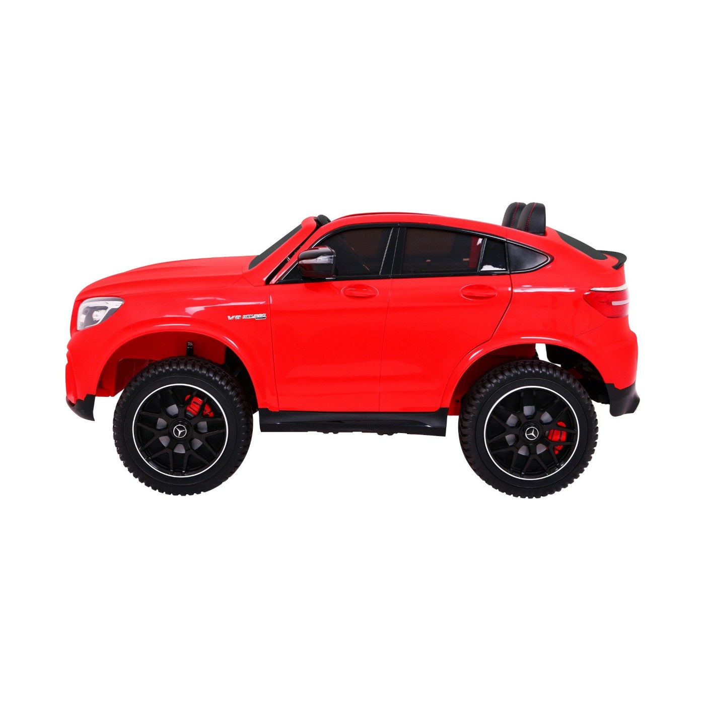 Auto Mercedes GLC 63S Kids červená 4x4 Drive MP4 LED Eco kůže pomalý start EVA