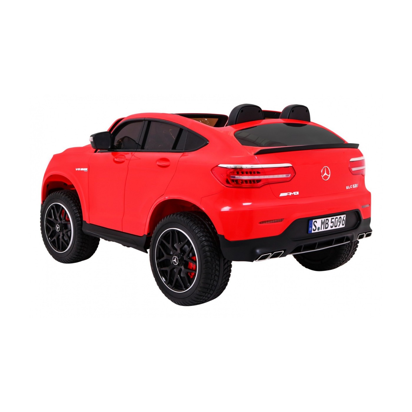 Auto Mercedes GLC 63S Kids červená 4x4 Drive MP4 LED Eco kůže pomalý start EVA
