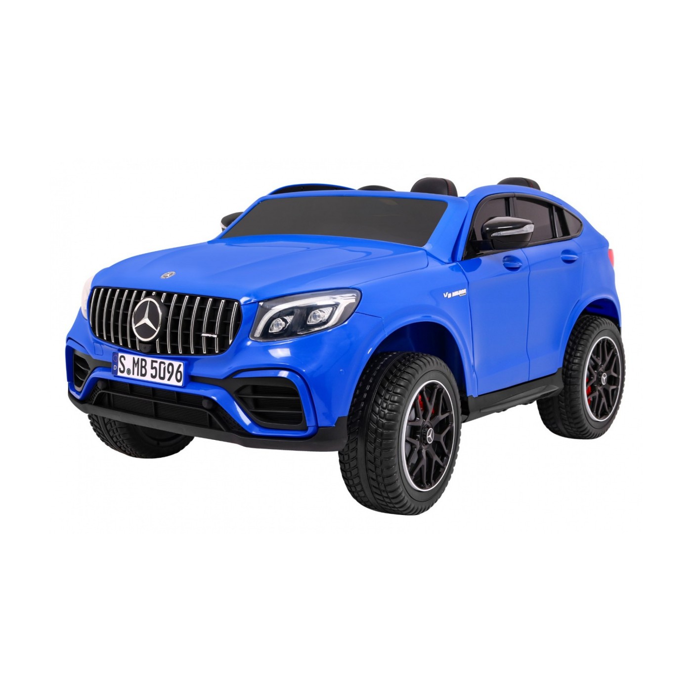 Auto Mercedes GLC 63S Kids Blue 4x4 Drive MP4 LED Eco kůže pomalý start EVA