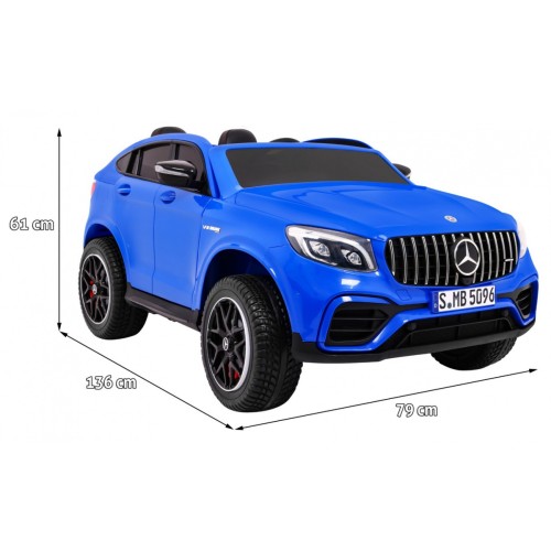 Auto Mercedes GLC 63S Kids Blue 4x4 Drive MP4 LED Eco kůže pomalý start EVA