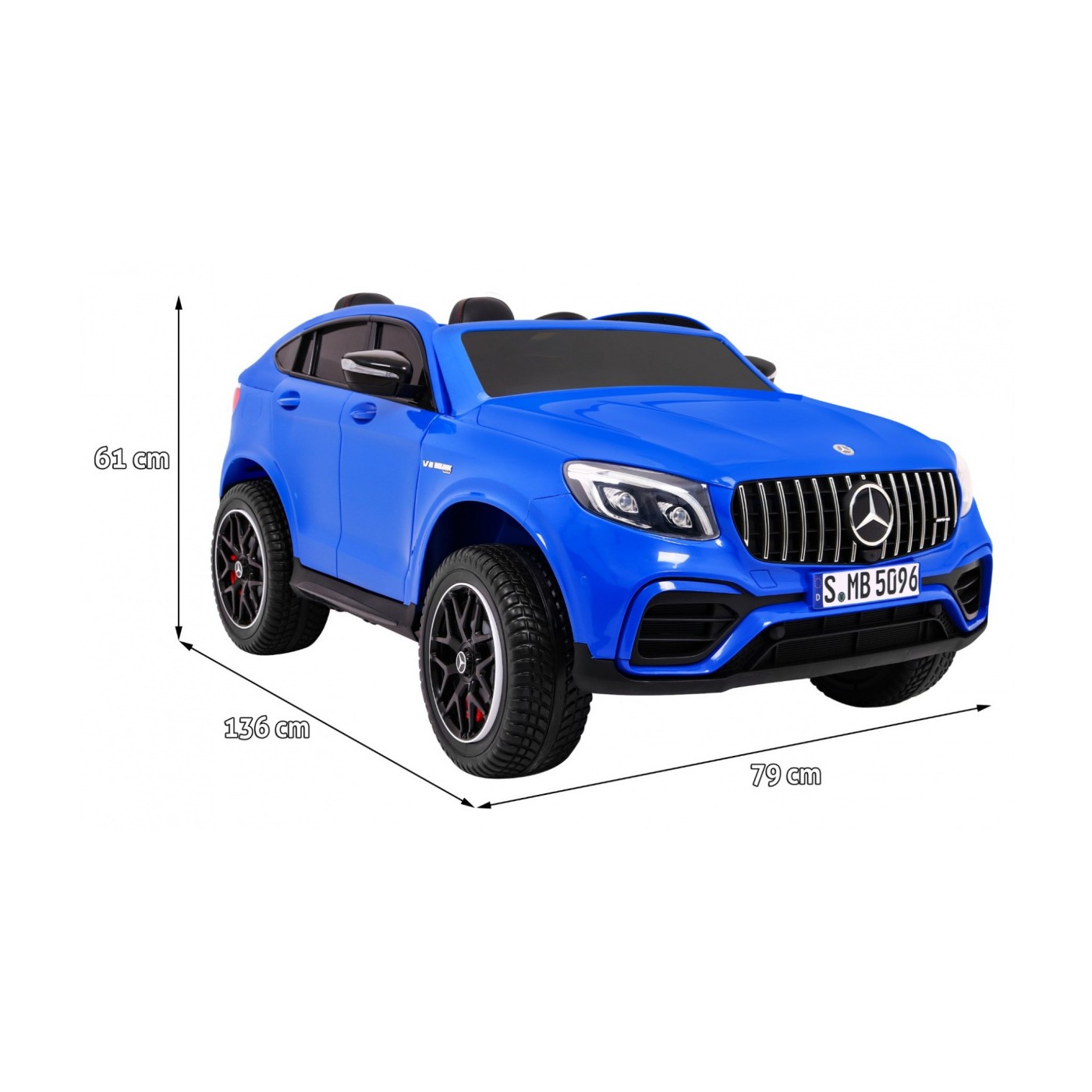 Auto Mercedes GLC 63S Kids Blue 4x4 Drive MP4 LED Eco kůže pomalý start EVA