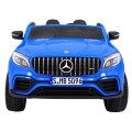 Auto Mercedes GLC 63S Kids Blue 4x4 Drive MP4 LED Eco kůže pomalý start EVA