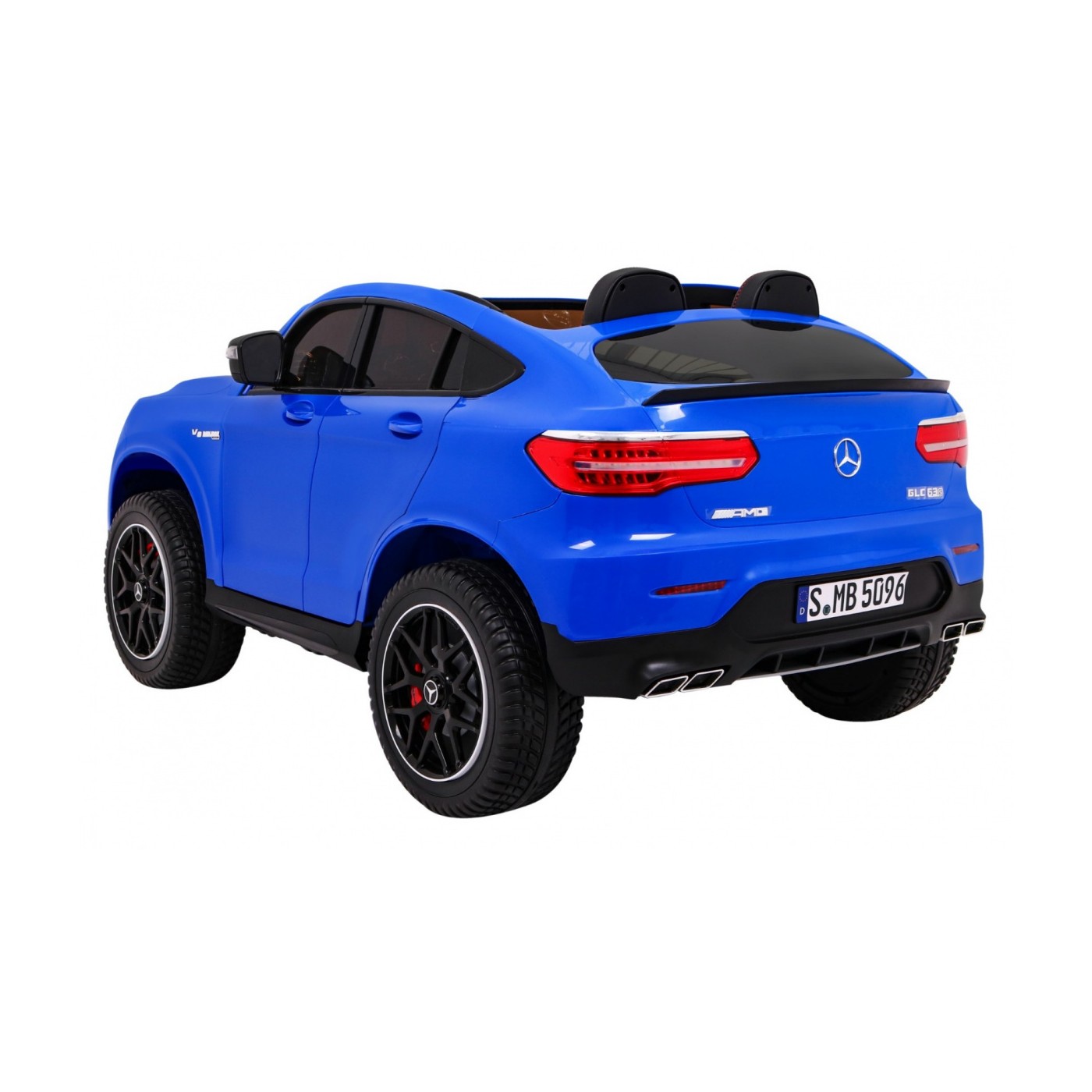 Auto Mercedes GLC 63S Kids Blue 4x4 Drive MP4 LED Eco kůže pomalý start EVA