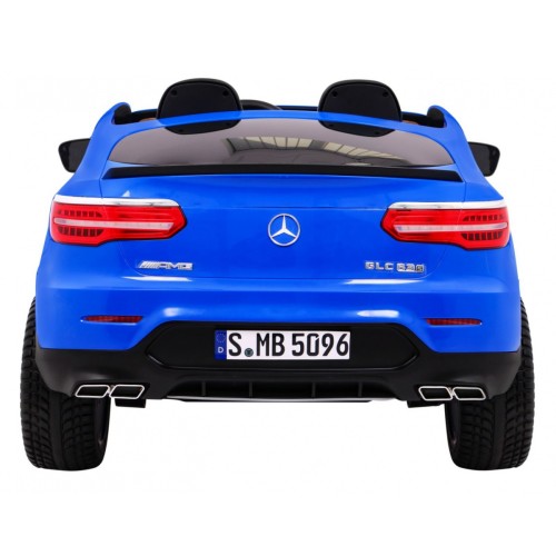 Auto Mercedes GLC 63S Kids Blue 4x4 Drive MP4 LED Eco kůže pomalý start EVA