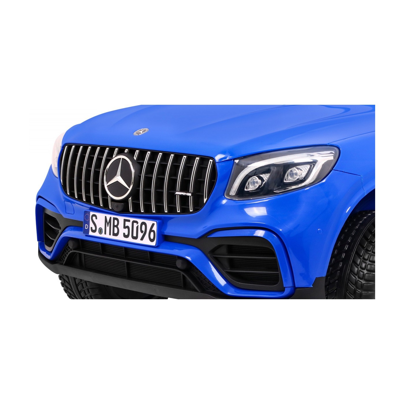 Auto Mercedes GLC 63S Kids Blue 4x4 Drive MP4 LED Eco kůže pomalý start EVA