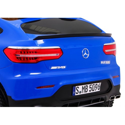Auto Mercedes GLC 63S Kids Blue 4x4 Drive MP4 LED Eco kůže pomalý start EVA