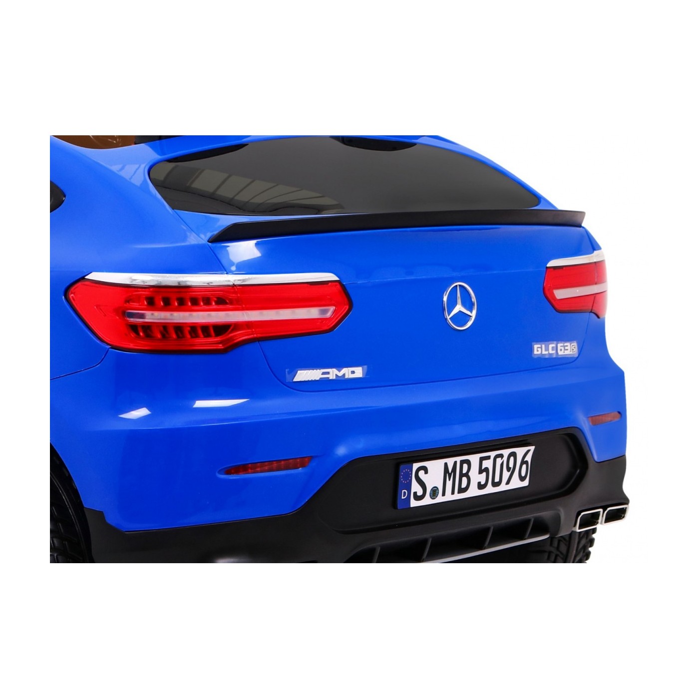 Auto Mercedes GLC 63S Kids Blue 4x4 Drive MP4 LED Eco kůže pomalý start EVA