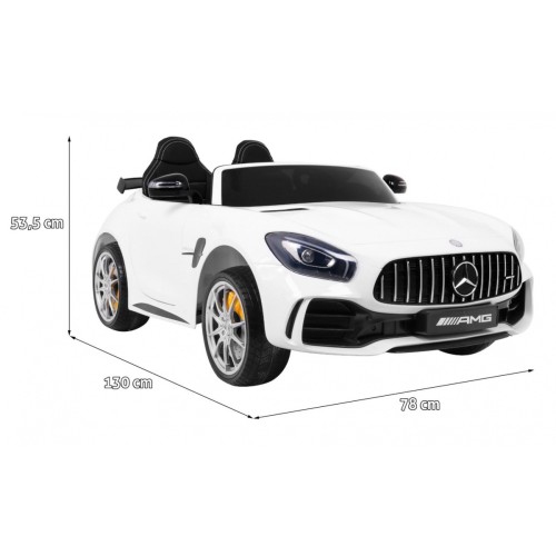 Mercedes-Benz GT R Dětský lak Bílá 4x4 Drive Air Supply Dálkové ovládání EVA MP3 LED
