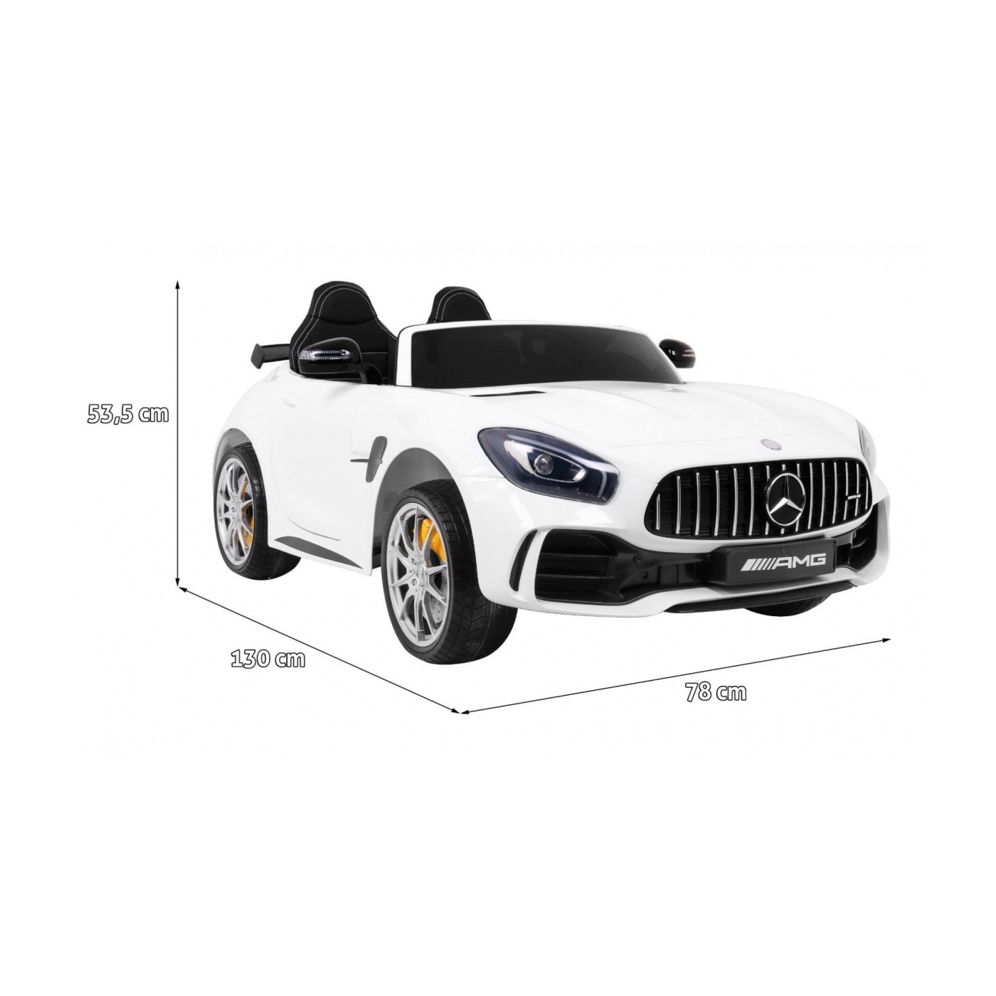 Mercedes-Benz GT R Dětský lak Bílá 4x4 Drive Air Supply Dálkové ovládání EVA MP3 LED