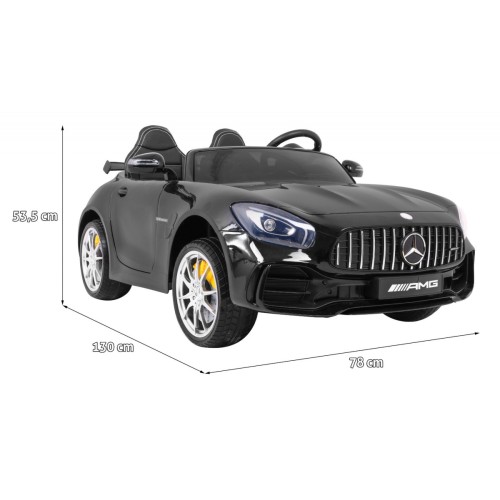 Mercedes-Benz GT R Dětská barva Černá 4x4 Drive Air Supply Dálkové ovládání EVA MP3 LED